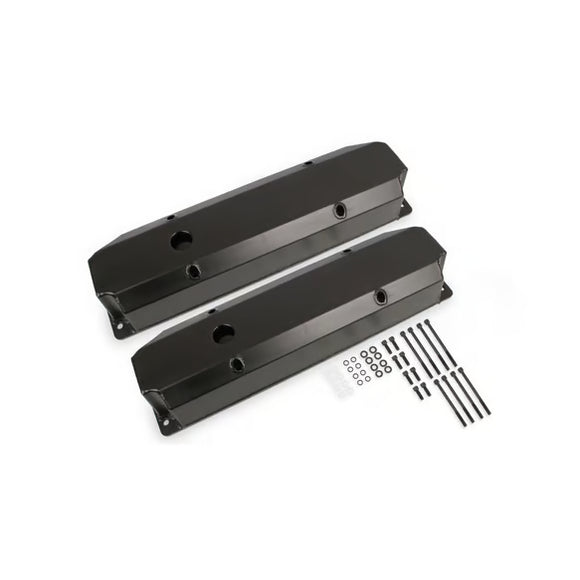 Mr. Gasket Fabricated Aluminum Valve Covers - Black Finish