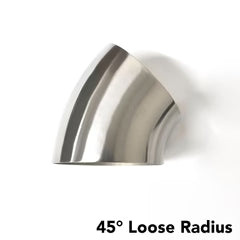 Ticon Industries 4in Titanium 45 Degree Elbow - 1.25D Radius 1.2mm/.039in (No Leg)