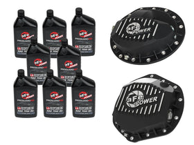 aFe POWER Front & Rear Diff GUARD Package w/ Oil Dodge Diesel Trucks 03-13 L6 (AAM 9.25-14 & AAM 11.5-14)