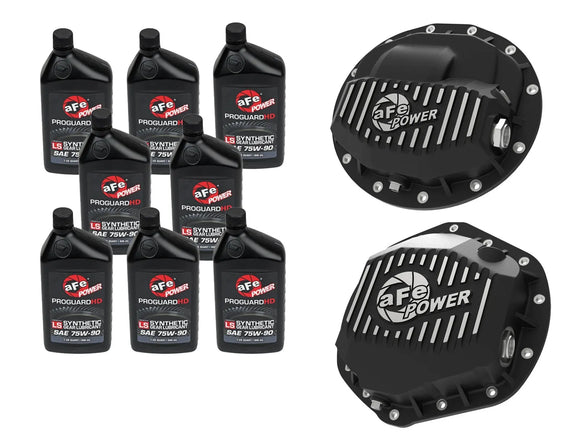 aFe POWER Front & Rear Diff GUARD Package w/ Oil RAM Diesel Trucks 13-18 L6 (AAM 9.25-12 & AAM 11.5/11.8-14)
