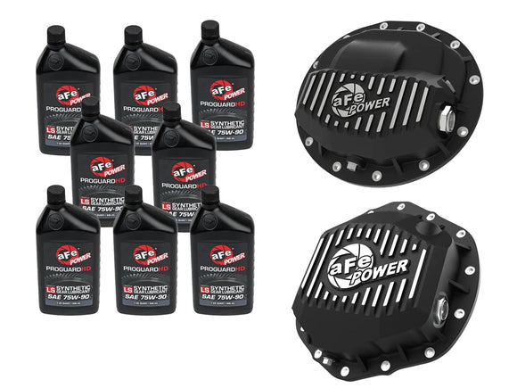 aFe POWER Front & Rear Diff GUARD Package w/ Oil RAM Diesel Trucks 19-25 L6 (AAM 9.25-12 & AAM 11.5/12.0-14)