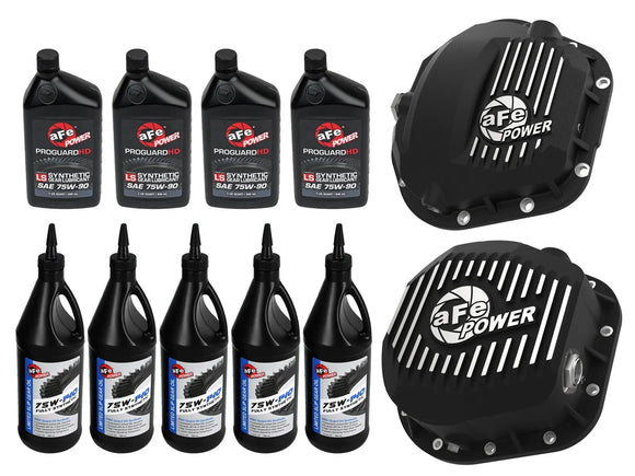 aFe POWER Front & Rear Diff GUARD Package w/ Oil Ford F-250/F-350/Excursion 99-16 V8 (td) (Dana 60/Super 60 & Sterling 10.5-12)