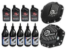 aFe POWER Front & Rear Diff GUARD Package w/ Oil Ford Diesel Trucks 17-22 V8 (Dana Super 60 & Dana M275-14)-1
