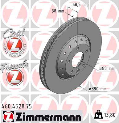 Porsche Disc Brake Rotor - Zimmermann Formula Z 460452975