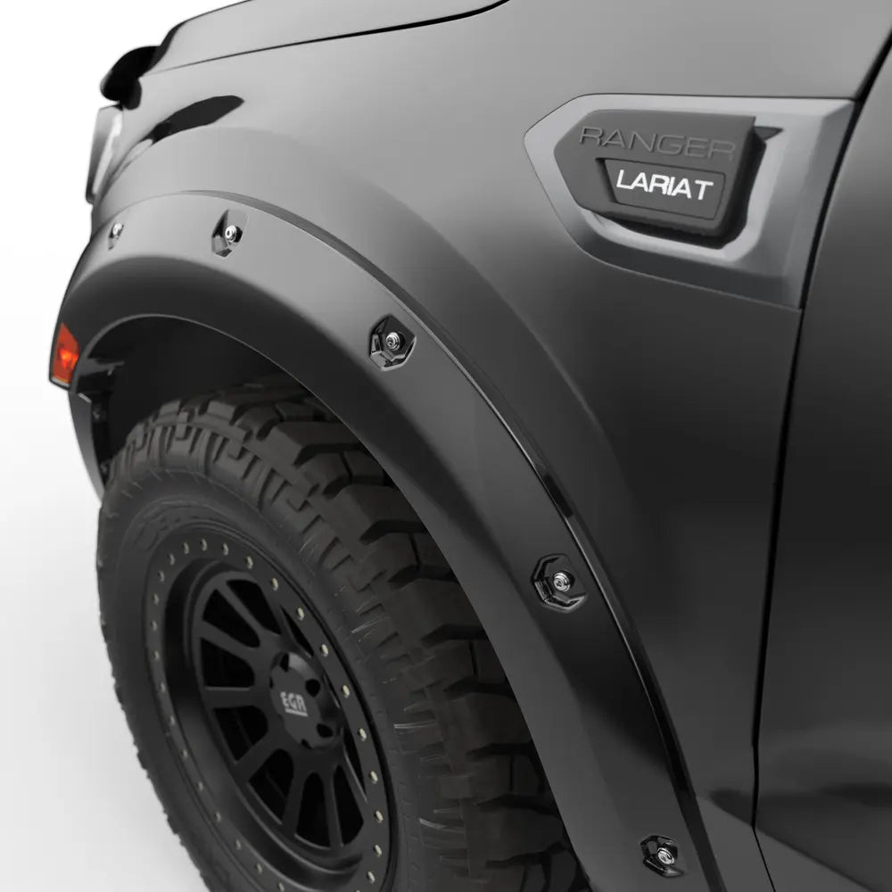 EGR 19-22 Ford Ranger Painted To Code Shadow Traditional Bolt-On Look Fender Flares Black Set Of 4 - 0