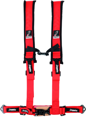 DragonFire Racing Harness- H-Style- 4-Point- 2in Buckle- Red