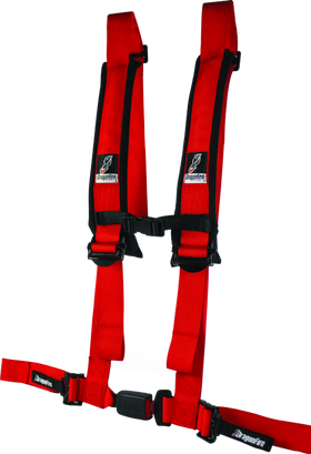 DragonFire Racing Harness H-Style- 4-Point- EZ-Adjust- 2in Buckle- Red