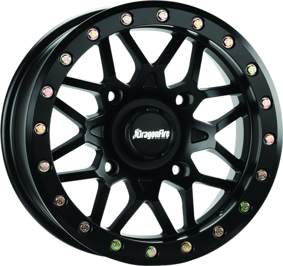 DragonFire Racing Typhon Wheel 15X6 4/137 5+1 +40 M Machined Black