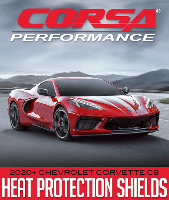 CORSA PERFORMANCE BLACK OUT HEAT PROTECTION SHIELDS: 2020+ CHEVROLET CORVETTE C8