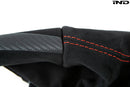 IND F87 M2 Matte Carbon Stitched Parking Brake Handle-2