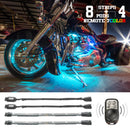 XK Glow Flex Strips 7 Color LED Accent Light Motorcycle/ATV Kit (10xCompact Pods + 8x10In)-1