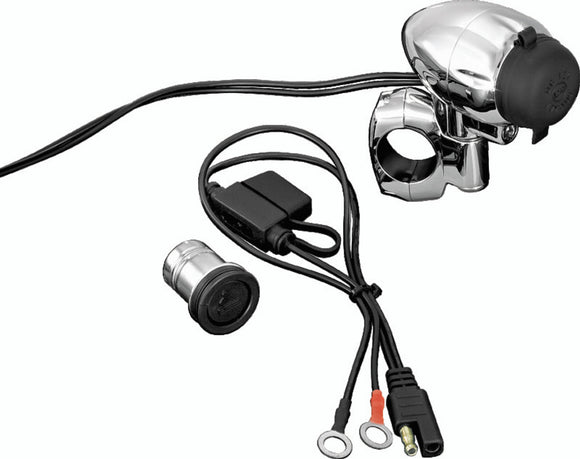 Kuryakyn Electrical Power Point With 1-1/4 inch Bar Mount Chrome
