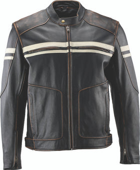Kuryakyn Leather By River Road Hoodlum Vintage Leather Jacket Black - 2XL