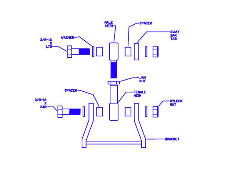 Progress Tech 01-05 Honda Civic Rear Sway Bar Adapter Kit