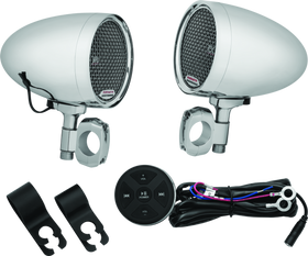 Kuryakyn Road Thunder Speaker Pods Bluetooth Audio Controller Chrome