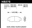Hawk Honda 98-02 Accord / 06-11 Civic / Polaris Slingshot HT-10 Race Front Brake Pads (Two Pads/Box)-2