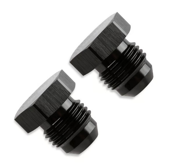 Mr. Gasket -6 AN Flare Plugs (2) - Black