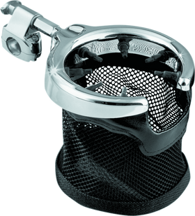 Kuryakyn Universal Passenger Drink Holder With Basket Black/Chrome