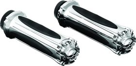 Kuryakyn Zombie Grips Without Throttle Boss Throttle-By-Wire Chrome