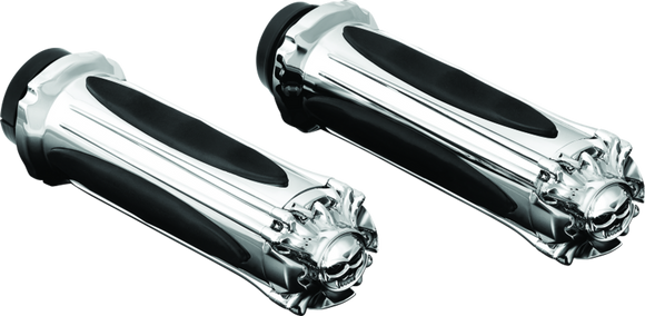 Kuryakyn Zombie Grips Without Throttle Boss Throttle-By-Wire Chrome