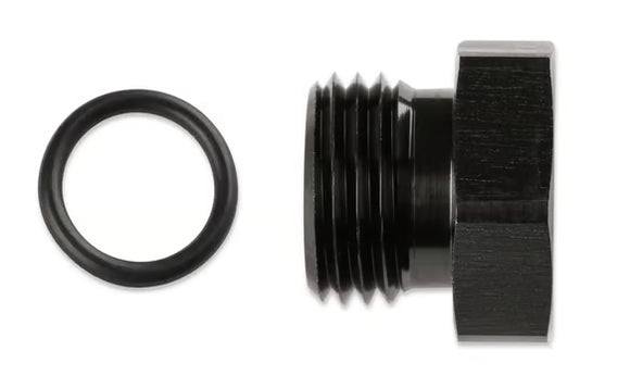 Mr Gasket AN Port Plug - Hex Head - Black