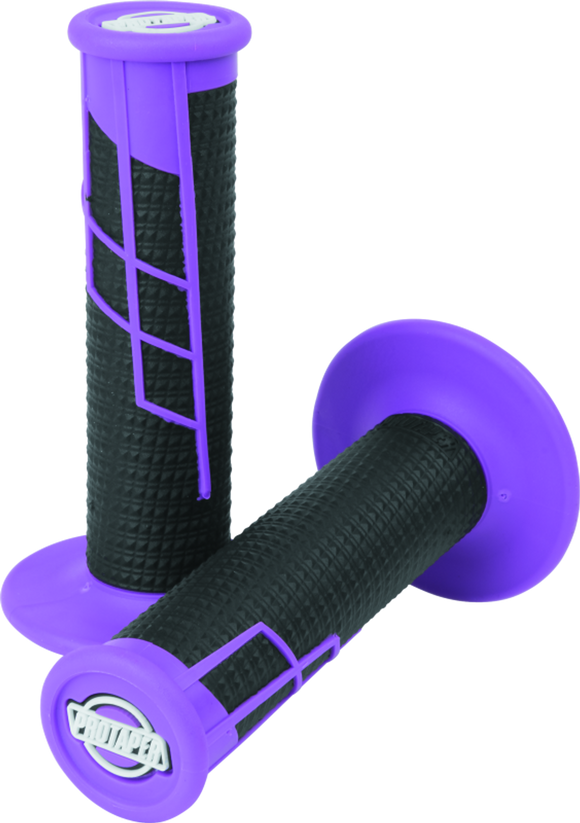 ProTaper Clamp-On 1/2 Waffle Grips - Neon Purple/Black