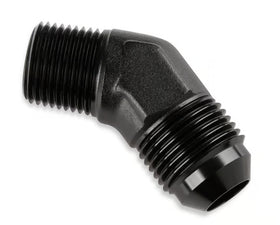 Mr. Gasket 45 Degree -6 AN To 1/2 Inch NPT Adapter - Black
