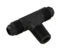 Mr. Gasket Male -6 AN Tee 1/4 Inch NPT Tee On Branch - Black-1