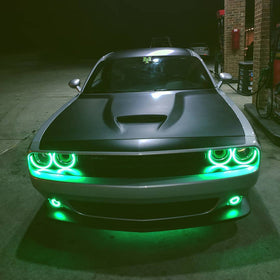 Oracle Dodge Challenger 08-14 LED Waterproof Fog Halo Kit - White SEE WARRANTY