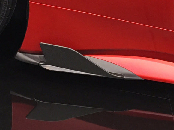 Ferrari 488 GTB & GTS Carbon Side Fins (With Adapters) (Matte)