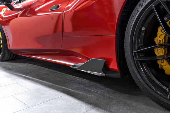 Ferrari 488 GTB & GTS Carbon Side Fins (With Adapters) (Matte)