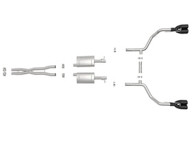 aFe MACH Force-Xp 2-1/2in 304 SS Cat-Back Exhaust 15-21 Dodge Challenger V6-3.6L - Quad Black Tip - 0