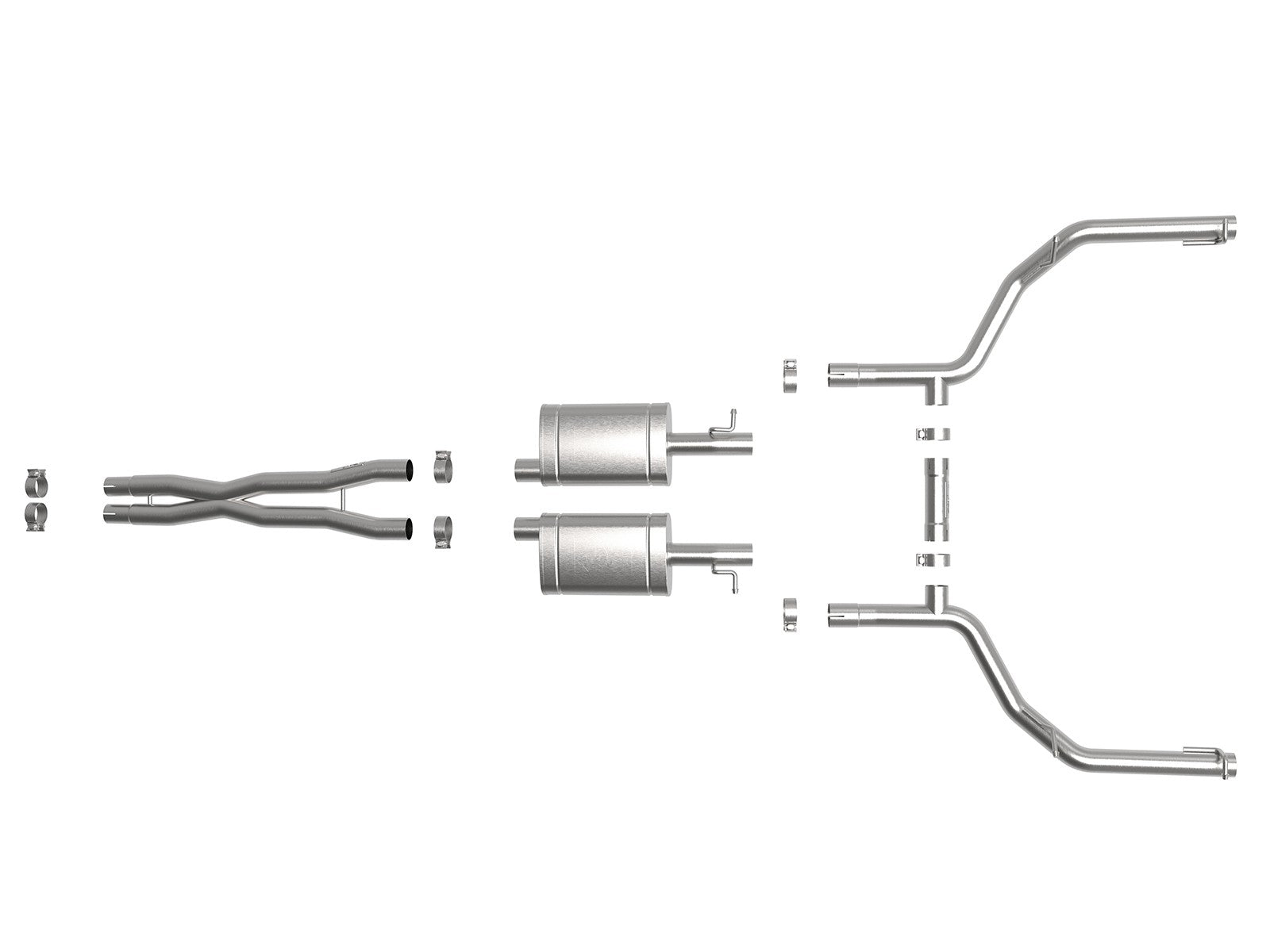 aFe MACH Force-Xp 2-1/2in 304 SS Cat-Back Exhaust 15-19 Dodge Challenger V6-3.6L - Raw Tip - 0