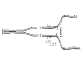 aFe MACH Force-Xp 3in 304 SS Cat-Back Exhaust 15-20 Dodge Charger Hellcat V8-6.2L/6.4L w/o Muffler - 0
