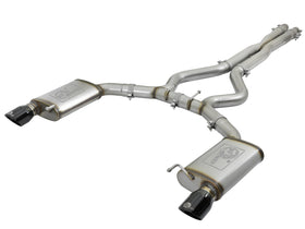 aFe MACHForce XP 3in 304 SS Cat-Back Exhausts w/ Black Tips 15-17 Ford Mustang GT V8-5.0L/V6-3.7L - 0