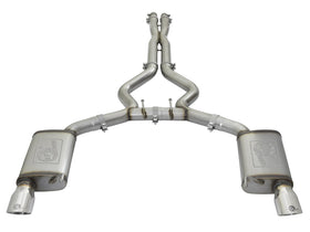 aFe MACHForce XP 3in 304 SS Cat-Back Exhausts w/ Polished Tips 15-17 Ford Mustang GT V8-5.0L/V6-3.7L - 0