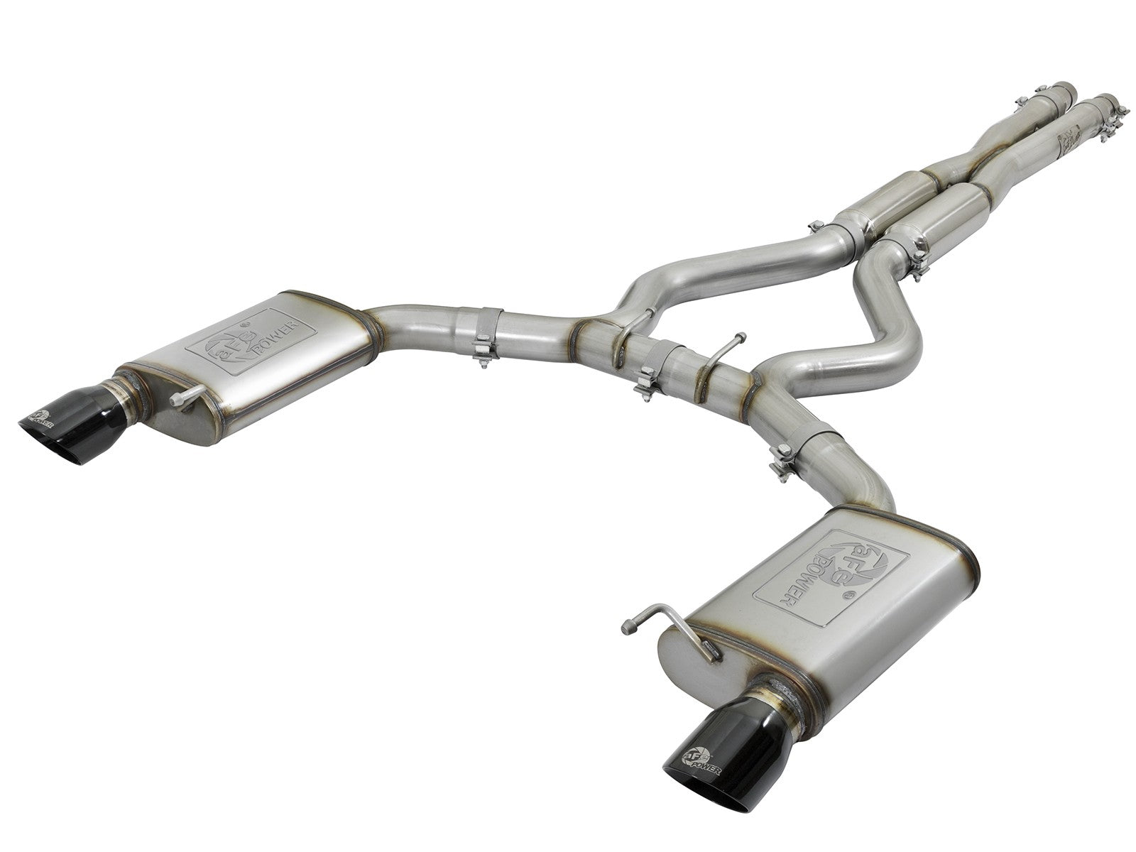 aFe MACHForce XP 3in 304 SS Loud Tone Cat-Back w/ Black Tips 15-17 Ford Mustang V6-3.7L/V8-5.0L - 0