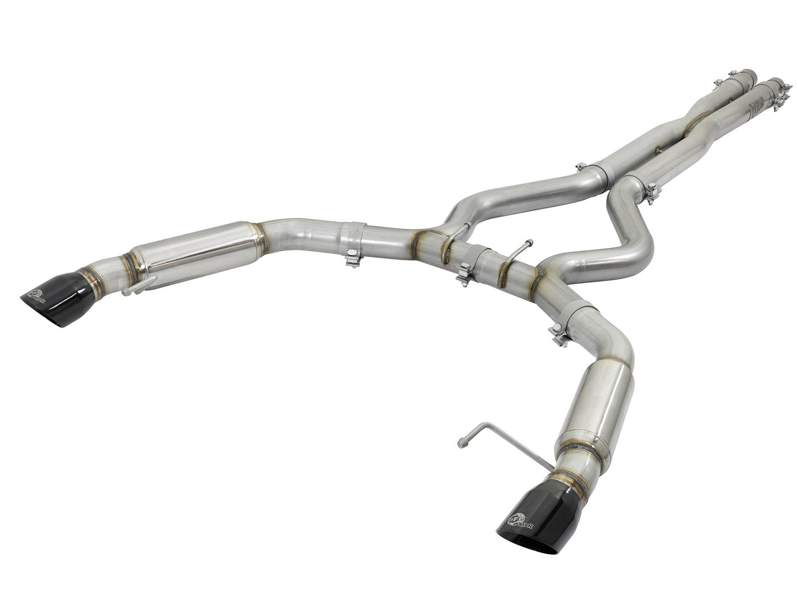 aFe MACHForce XP 3in 304 SS Sport Tone Cat-Back w/ Black Tips 15-17 Ford Mustang V6-3.7L/V8-5.0L - 0