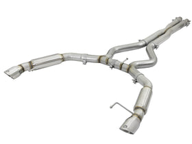 aFe MACHForce XP 3in Aggressive Toned Cat-Back Exhausts w/ Polished Tips 15-17 Ford Mustang V6/V8 - 0