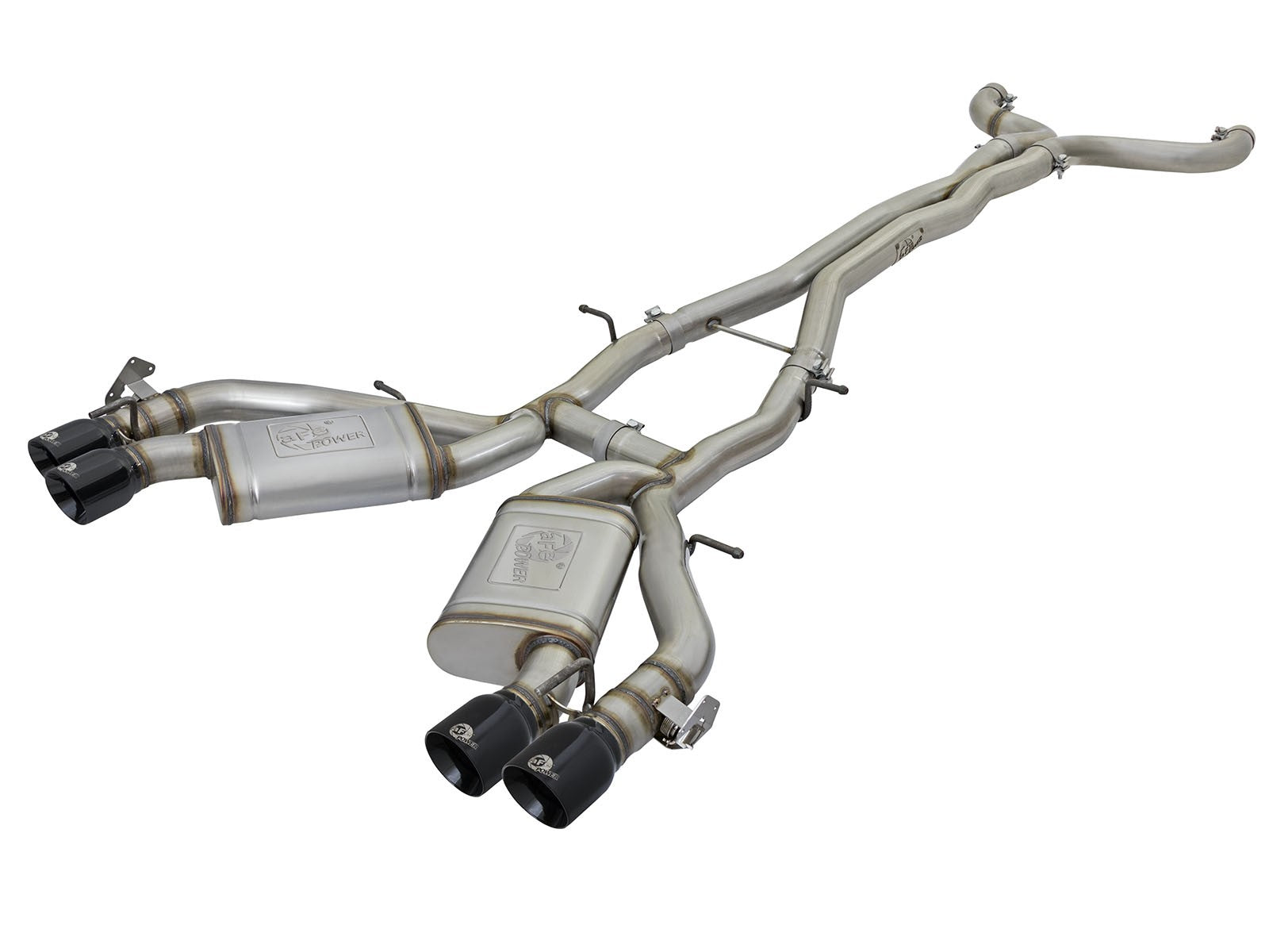 aFe MACHForce XP 3in 304 SS Cat-Back Dual Exhaust w/ Black Tips 16-17 Chevy Camaro SS V8-6.2L - 0
