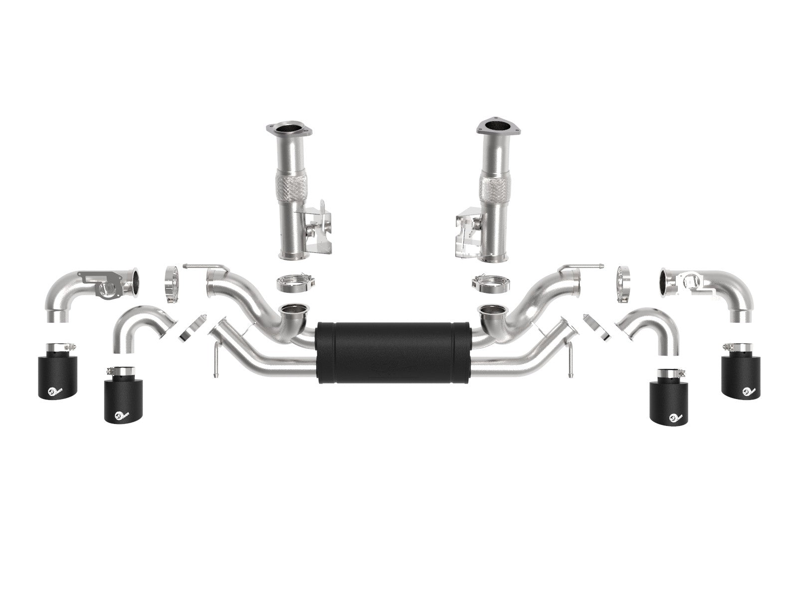 aFe MACH Force-Xp 3in to 2-1/2in 304SS Cat-Back 2020 Chevy Corvette (C8) 6.2L - Black Tip - 0