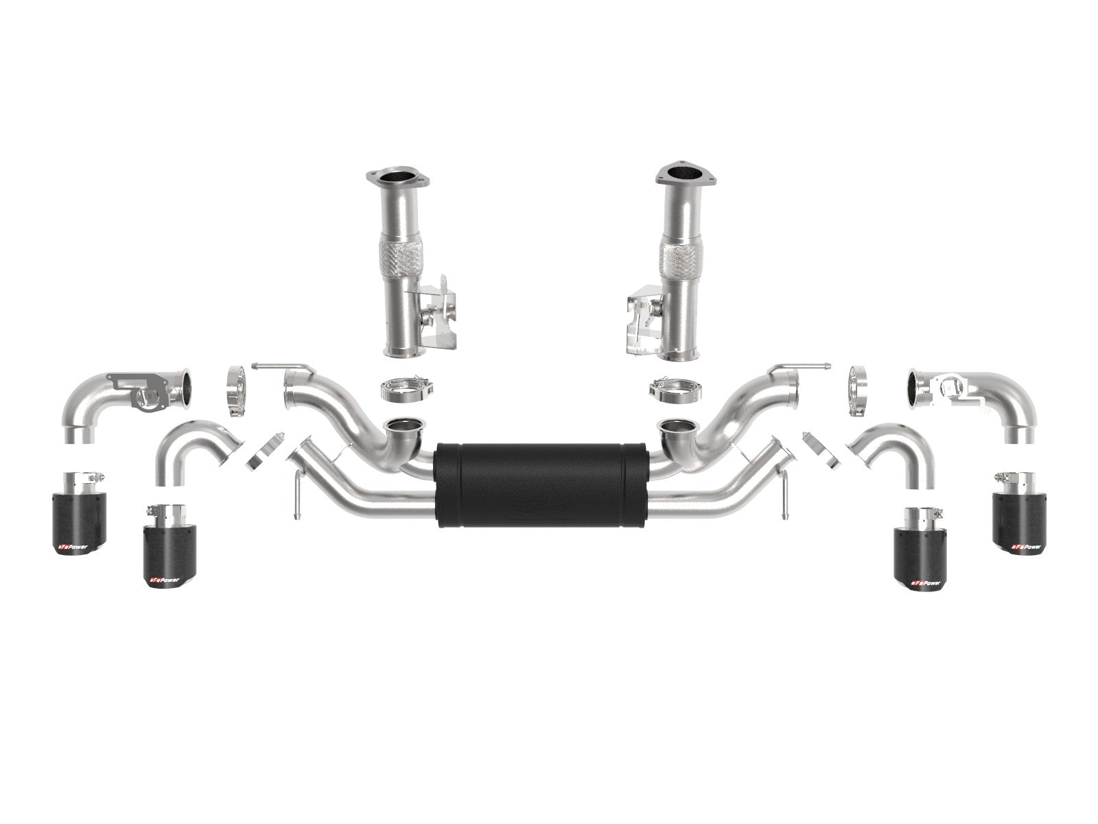 aFe MACH Force-Xp 3in to 2-1/2in 304SS Cat-Back 2020 Chevy Corvette (C8) 6.2L - Carbon Fiber Tip - 0