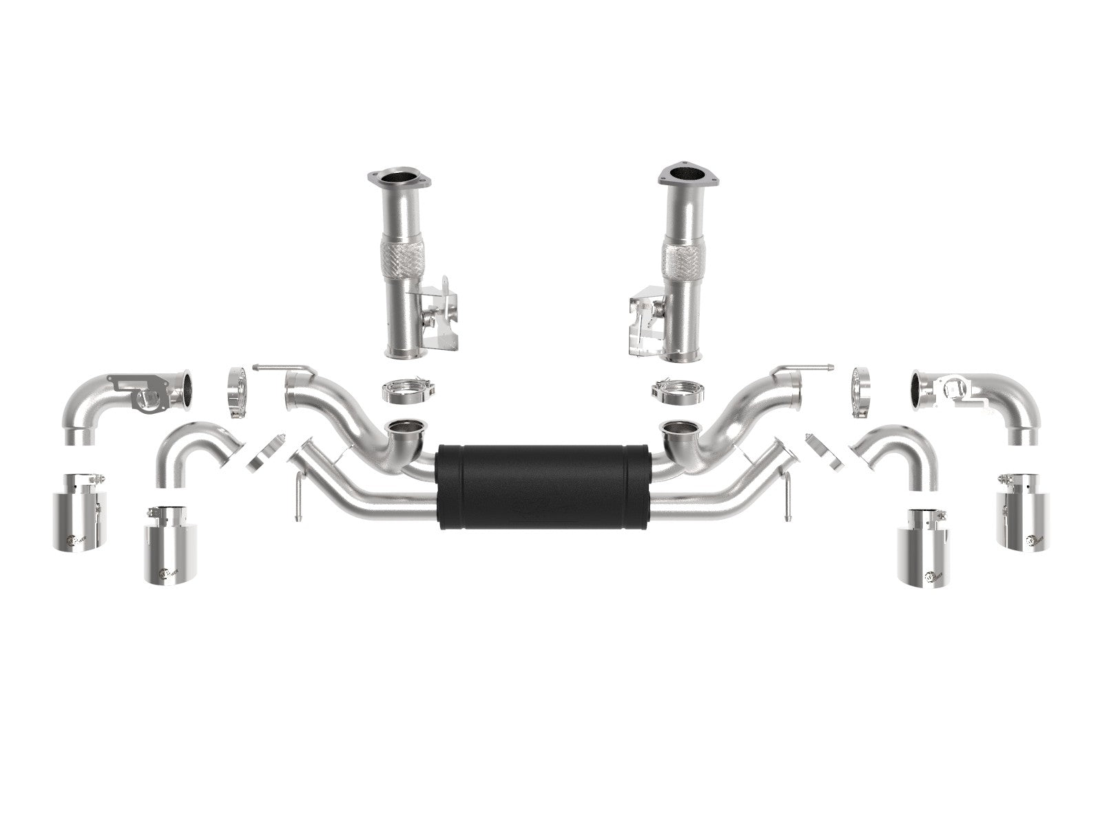 aFe MACH Force-Xp 3in to 2-1/2in 304SS Cat-Back 2020 Chevy Corvette (C8) 6.2L - Polished Tip - 0