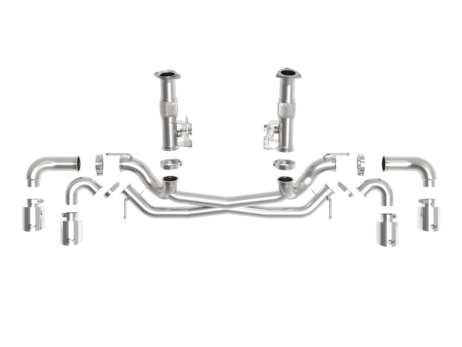 aFe MACH Force-Xp 3in to 2-1/2in 304SS Cat-Back (No Muff.) 2020 Chevy Corvette 6.2L- Polished Tip - 0