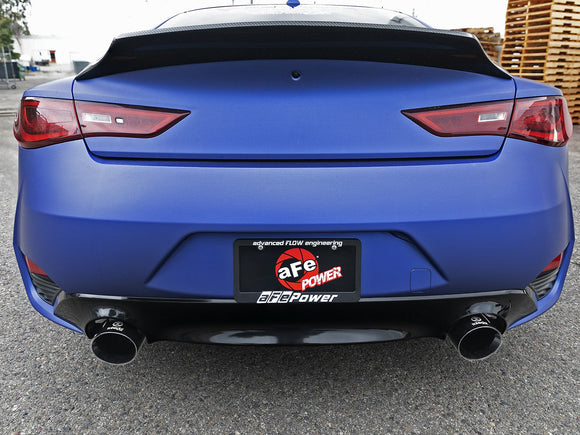aFe POWER Takeda 2.5in 304 SS Axle-Back Exhaust w/ Black Tips 17-19 Infiniti Q60 V6-3.0L (tt)