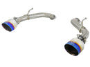 aFe POWER Takeda 2.5in 304 SS Axle-Back Exhaust w/ Blue Flame Tips 17-19 Infiniti Q60 V6-3.0L (tt)-1