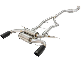 aFe MACHForce XP SS-304 Black Tip 3.0in-2.5in Dia Cat Back Exhaust 11-13 BMW 335i (E90/E92) 3.0L - 0