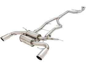 aFe MACHForce XP SS-304 Polish Tip 3.0in-2.5in Dia Cat Back Exhaust 11-13 BMW 335i (E90/E92) 3.0L - 0