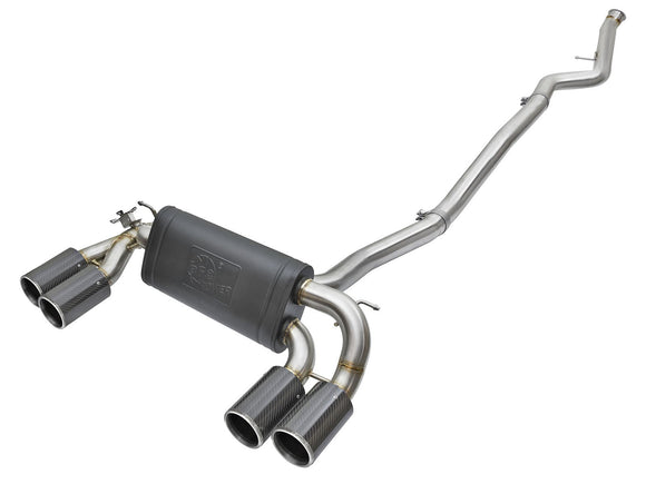 MACH Force-Xp 304 Stainless Steel Downpipe-Back Exhaust w/ Carbon Fiber Tips BMW M2 (F87) 16-18 L6-3.0L (t) N55
