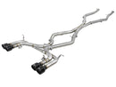 aFe MACH Force-Xp 3.5in. 304 SS C/B Exhaust w/o Muffler 15-18 BMW X5 M V8-4.4L (tt) - Black Tip-1